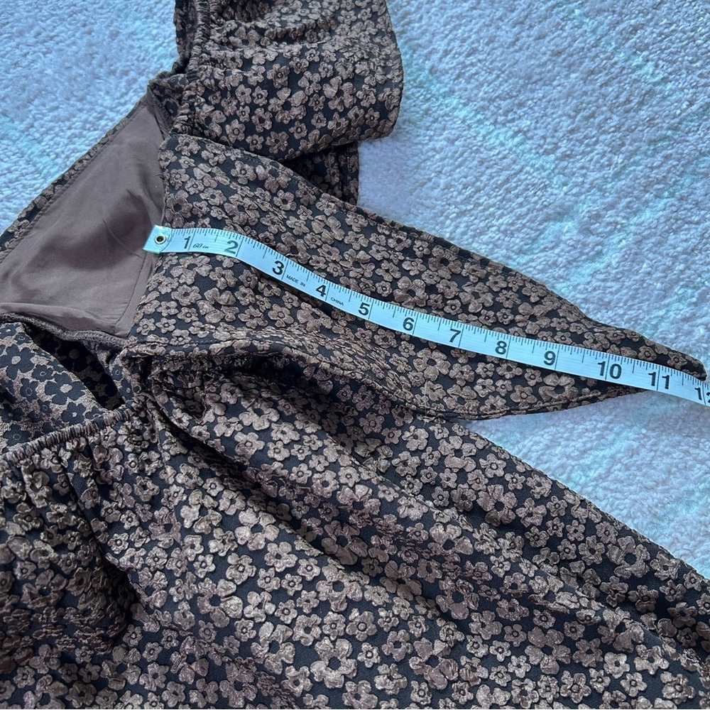NWT Day + Moon Brown Floral Ruffle Babydoll Dress Size Small Autumn - Picture 11 of 11